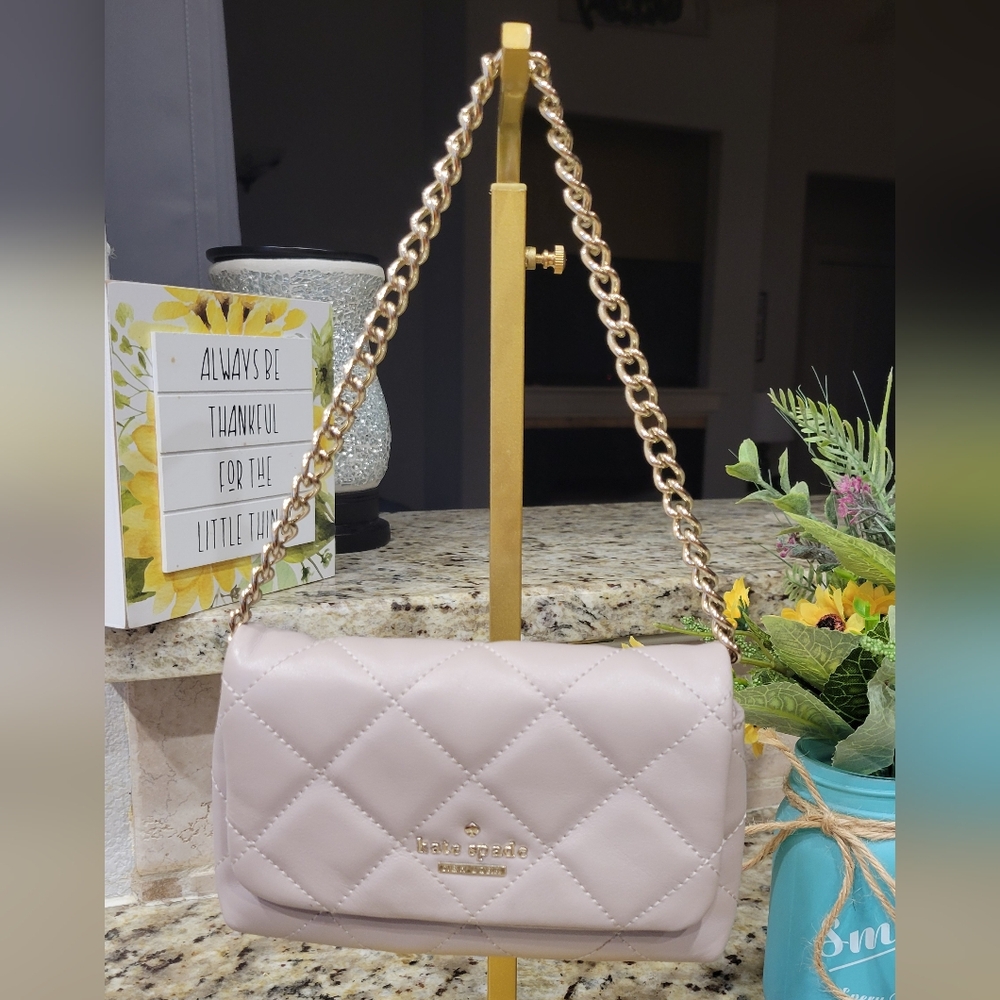Kate Spade Quilted Shoulder Bag In Soft Leather With Adjustable Shoulder Strap